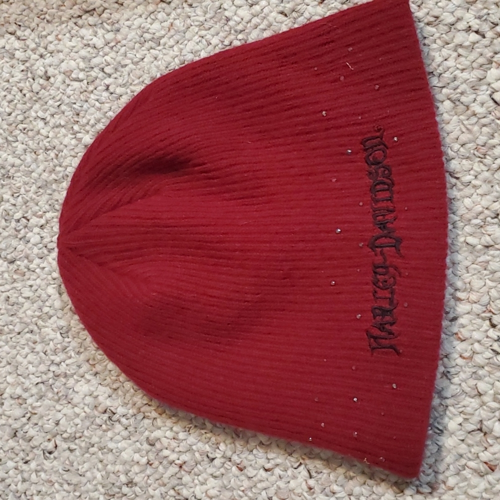 Harley Davidsoon maroon red beanie cap